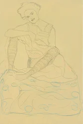 Half-Nude Sitting with Legs Spread